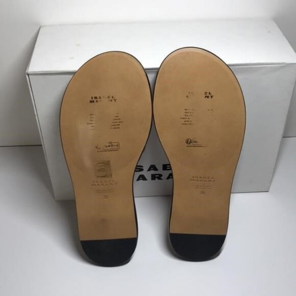 New Authentic Isabel Marant Beige and Black Slides - Picture 10 of 11